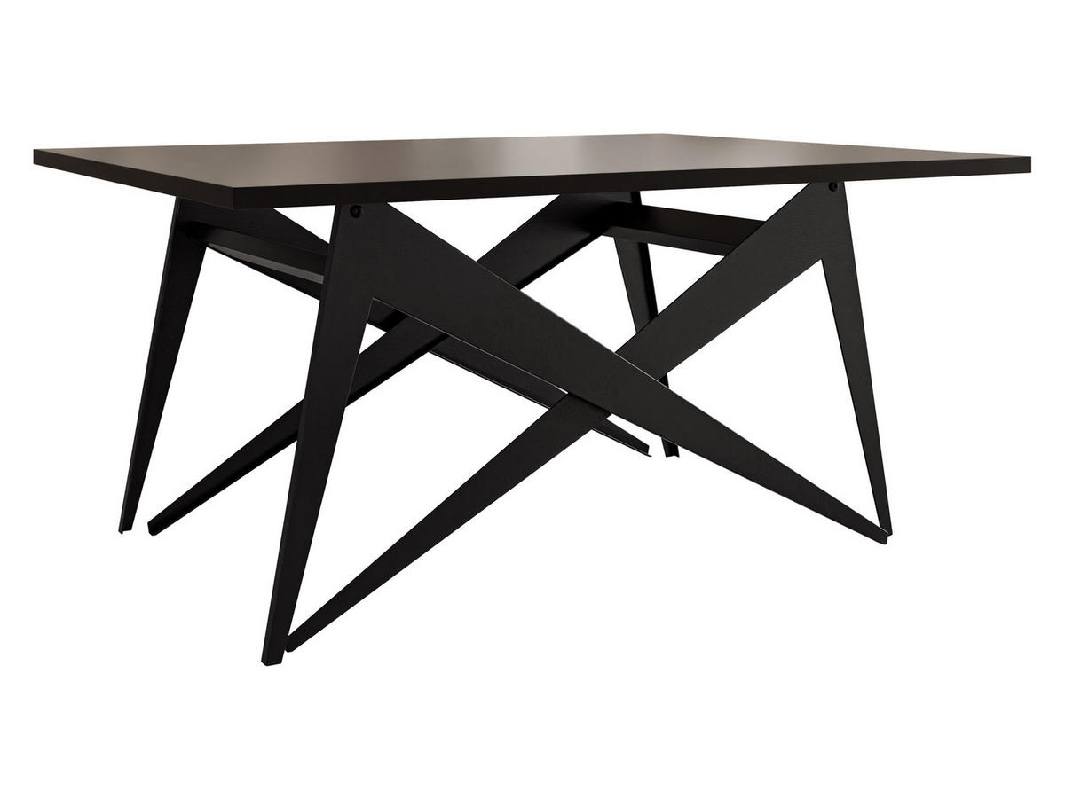 2-IN-1 COUCHTISCH UND ESSTISCH Xena - Schwarz, Holzwerkstoff/Metall (70/90/45cm) - MIRJAN24