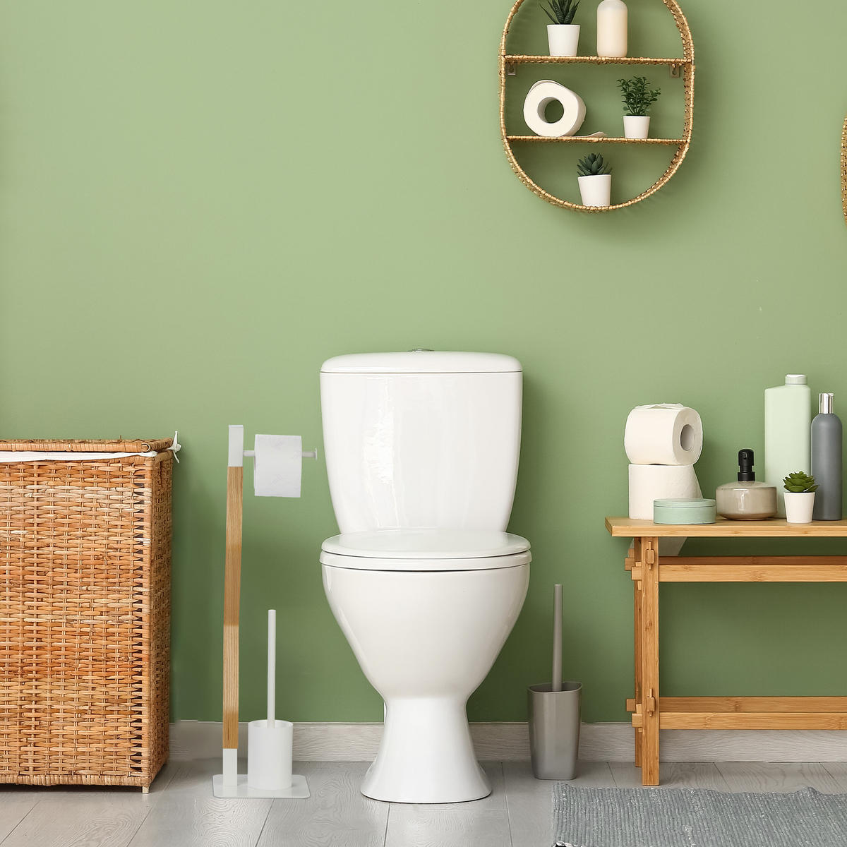 WC-GARNITUR - Multicolor, Holzwerkstoff/Kunststoff (20/76/20cm) - Relaxdays