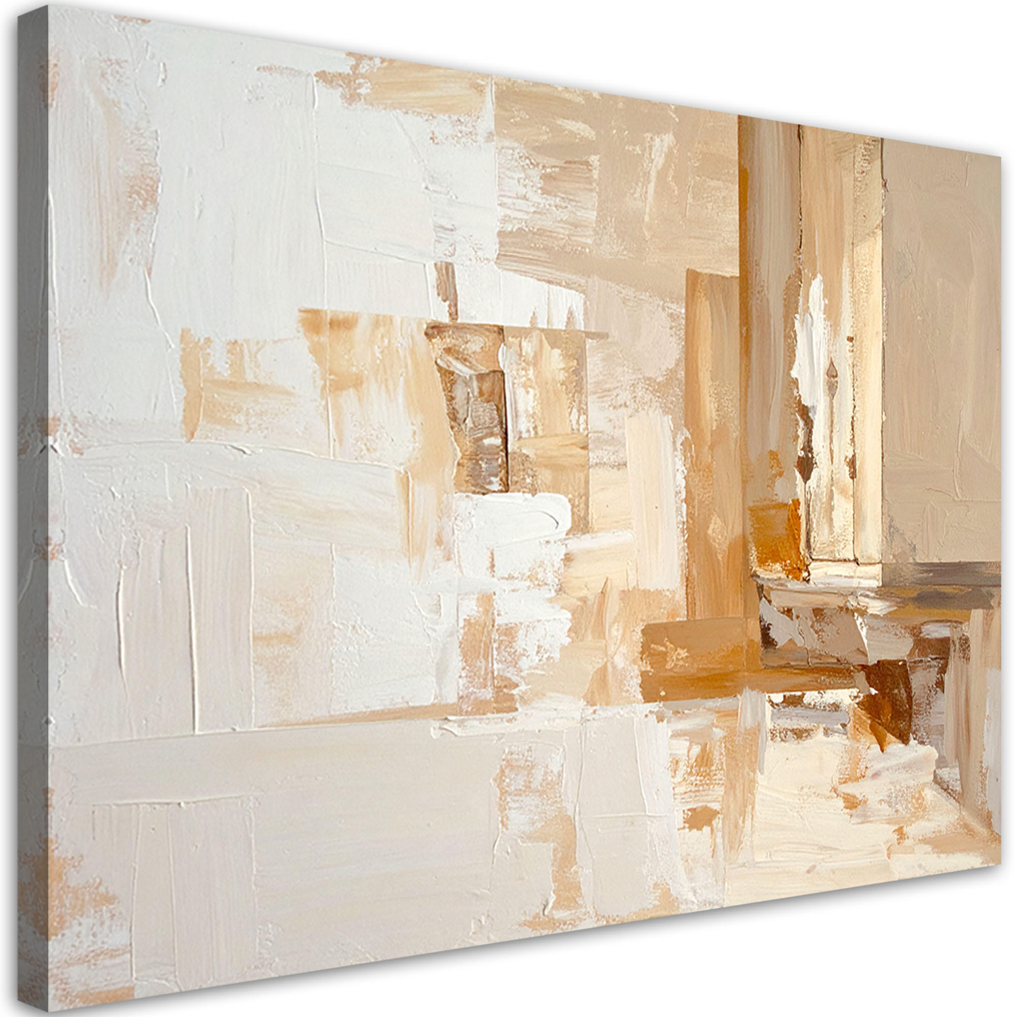 LEINWANDBILD Abstraktion 90x60cm - Beige, Textil (90/60cm) - Feeby