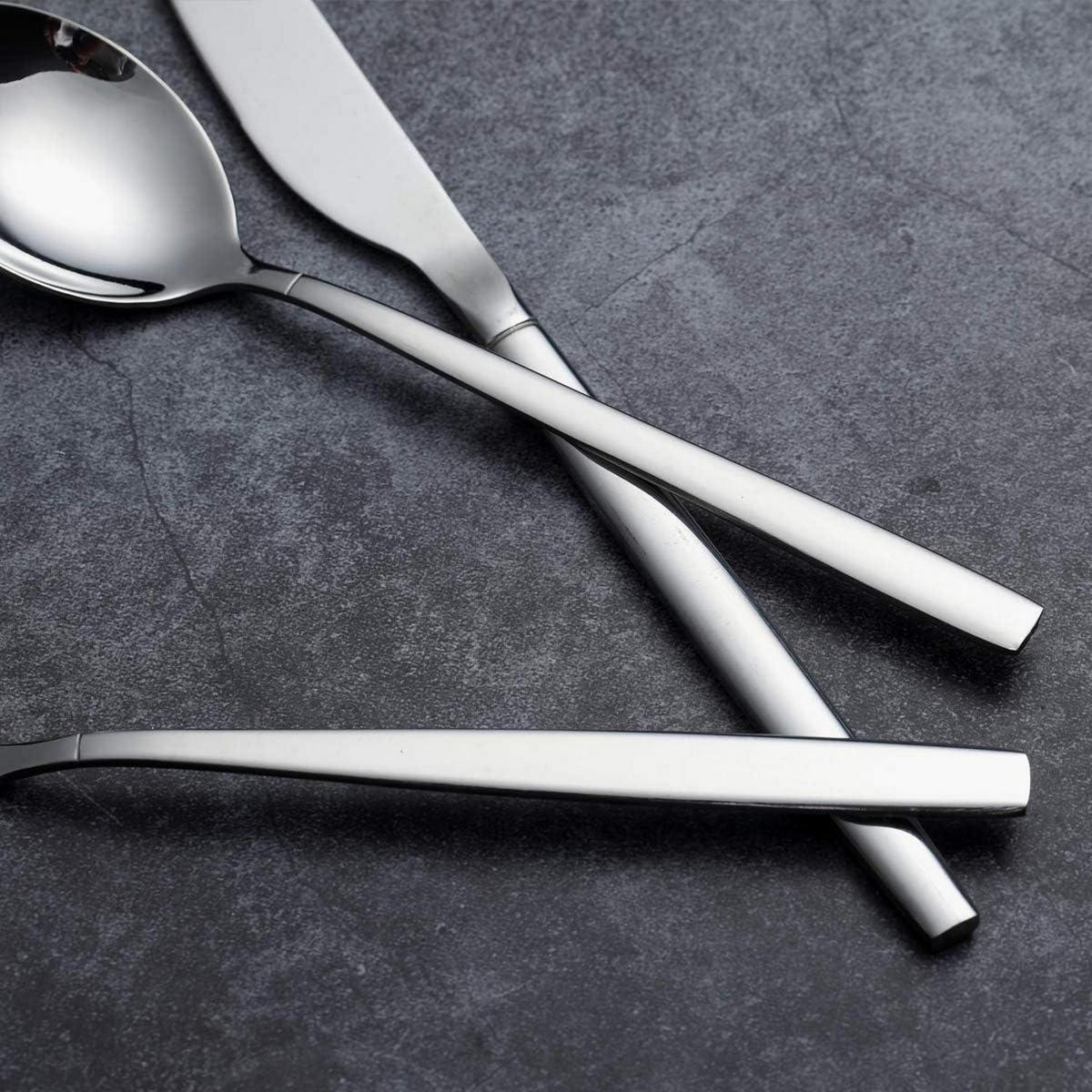 BESTECKSET 30-teiliges Set Edelstahl Silber - Silberfarben, Metall