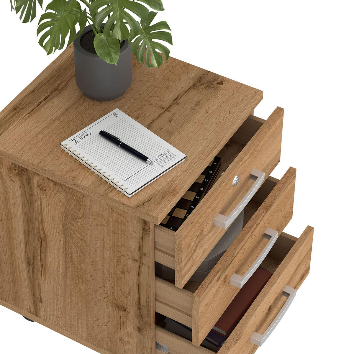ROLLCONTAINER VANCOUVER - Wildeiche, Holzwerkstoff (44/58/45cm) - CARO-Möbel