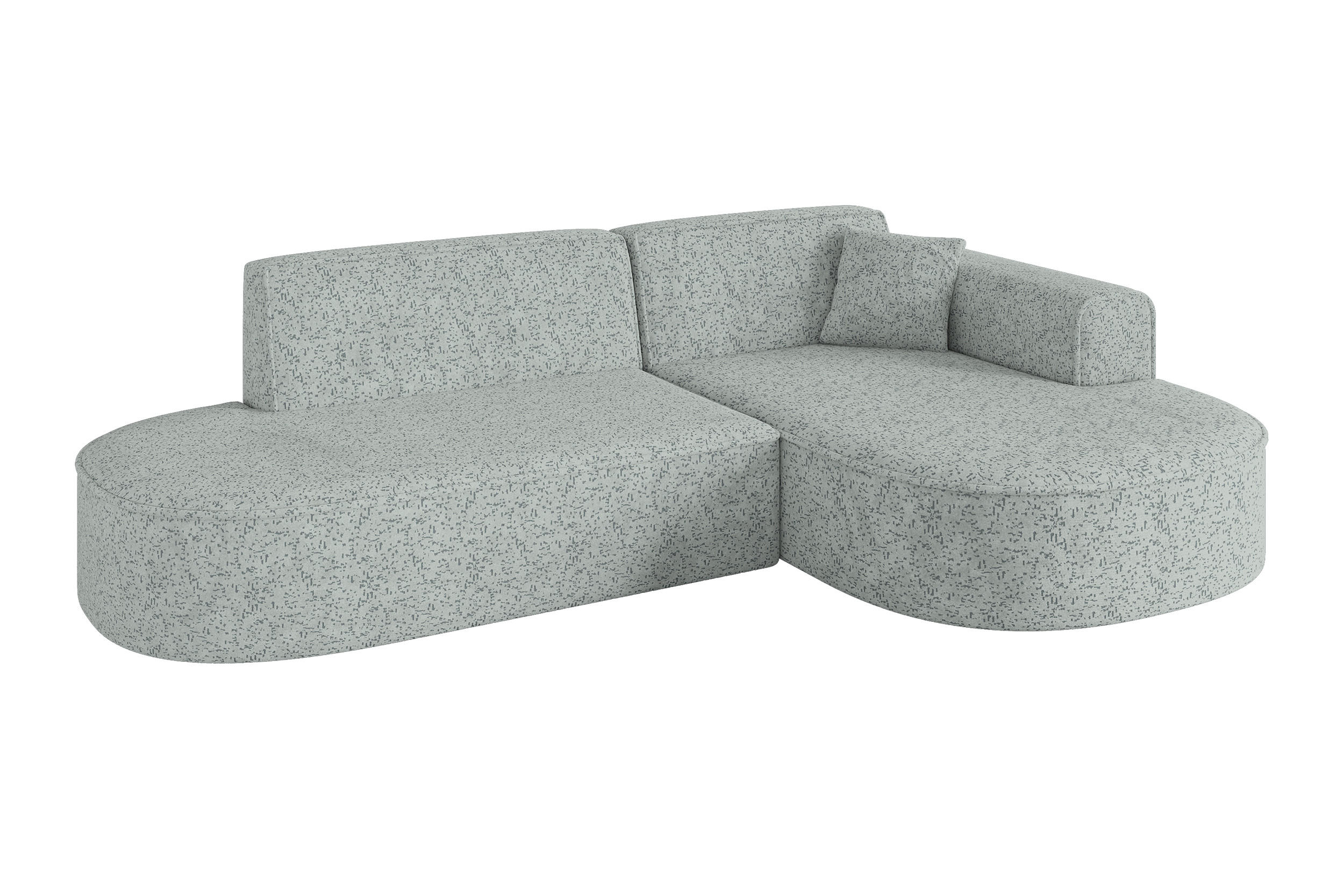ECKSOFA Ottomane Rechts MARI-L1 - 243x171x79 cm Grün Tissu - Wildeiche/Schwarz, Holzwerkstoff/Kunststoff (171/243cm) - ALTDECOR