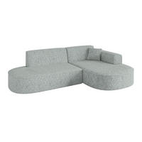 ECKSOFA Ottomane Rechts MARI-L1 - 243x171x79 cm Grün Tissu - Wildeiche/Schwarz, Holzwerkstoff/Kunststoff (171/243cm) - ALTDECOR
