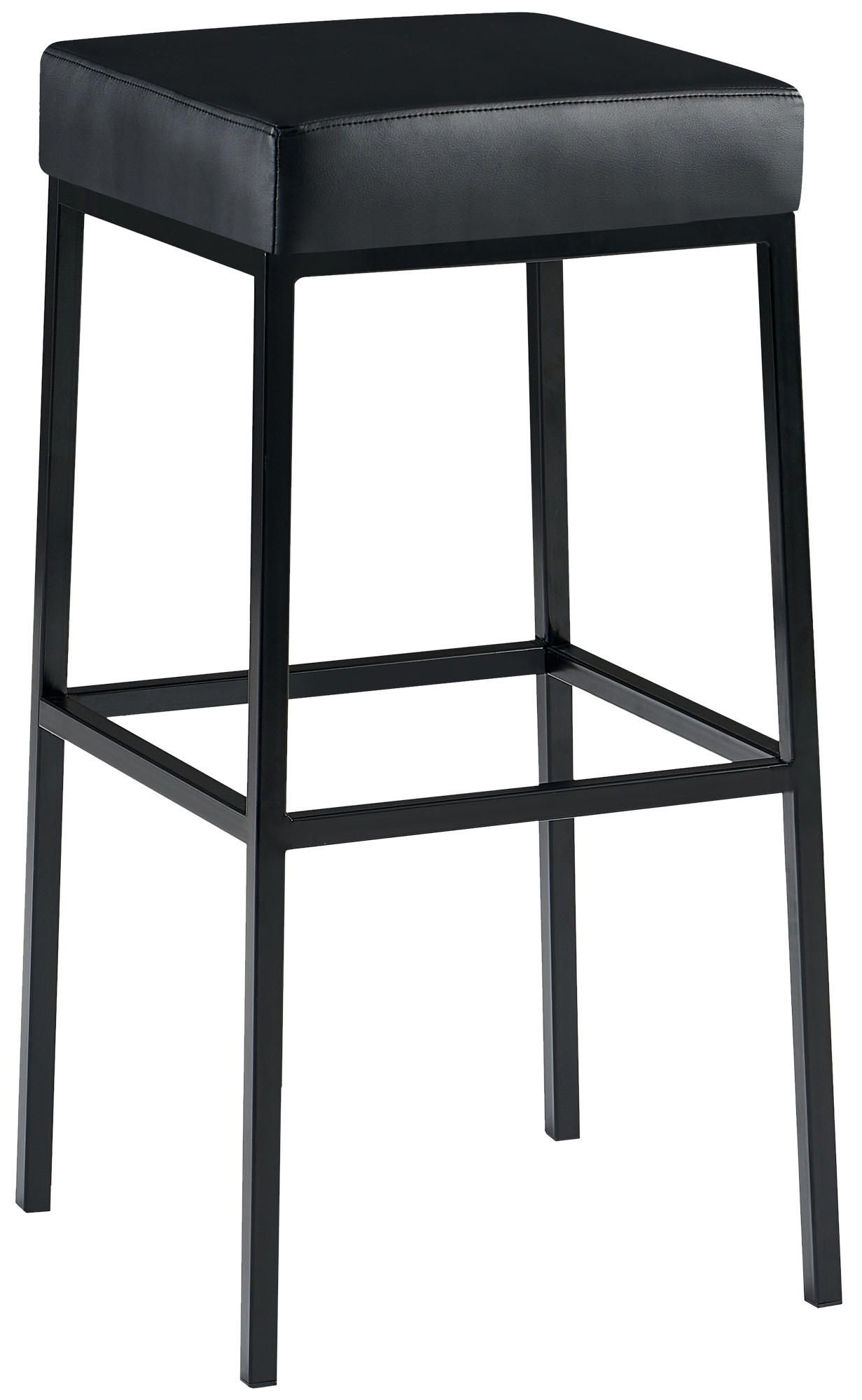 BARHOCKER Lederlook schwarz - Schwarz, Textil/Metall (37/78/37cm) - CLP