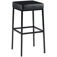 BARHOCKER Lederlook schwarz - Schwarz, Textil/Metall (37/78/37cm) - CLP