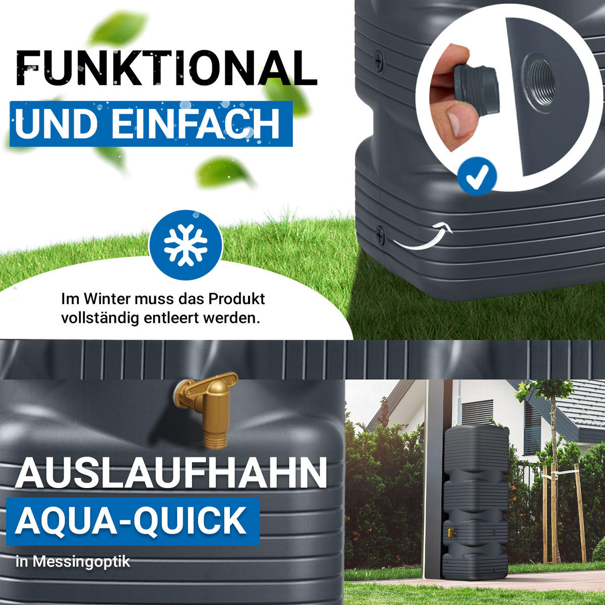WANDTANK 170 L, graphite grey - Graphitfarben, Kunststoff (40/118/42cm) - 4rain