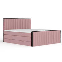 BOXSPRINGBETT Nocturne Rosa 140/200 cm - Schwarz/Rosa, Holz/Holzwerkstoff (140/200cm) - Maison de Reve