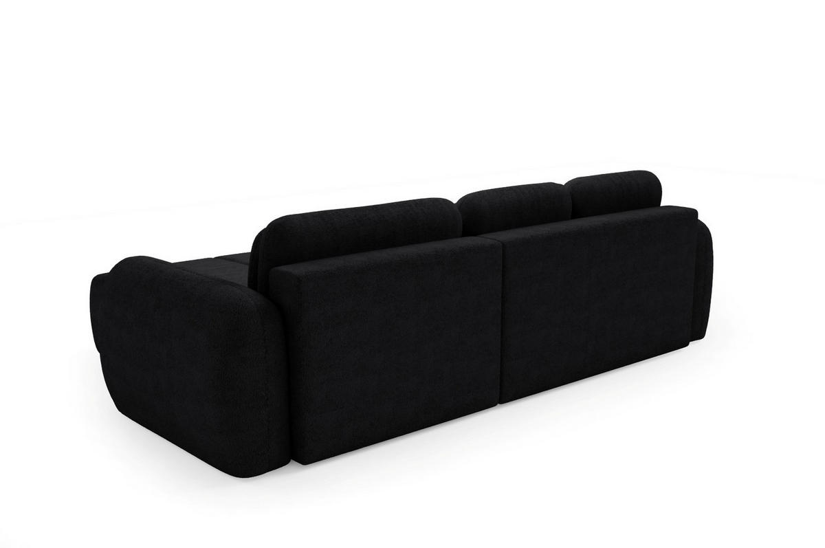 ECKSOFA mit Schlaffunktion Premium Schwarz - Schwarz, Holz/Holzwerkstoff (304/190cm) - Furnisell