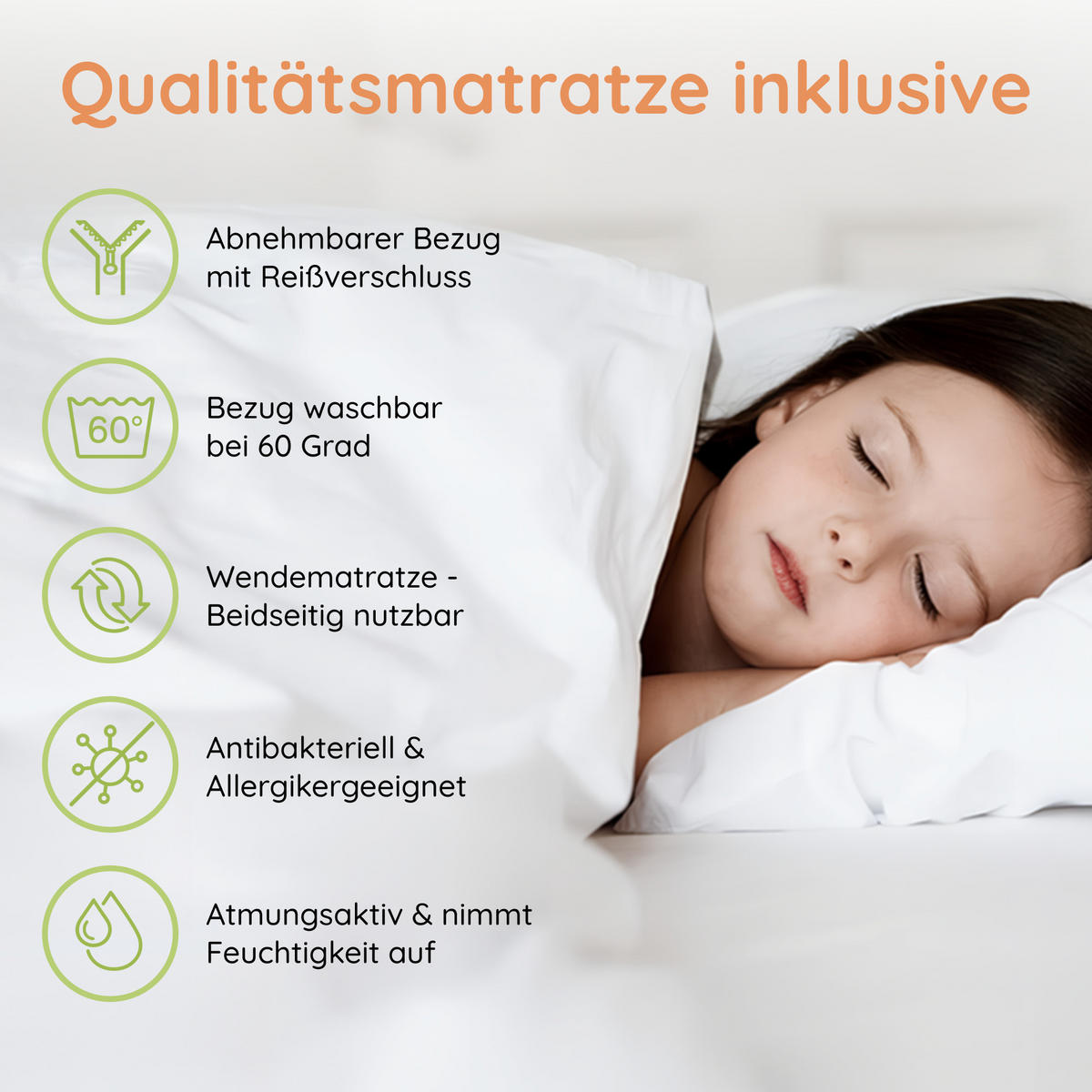 KINDERBETT 80x180 cm mit Matratze in Ashgrau - Hellgrau, Holz (80/180cm) - Kids Collective