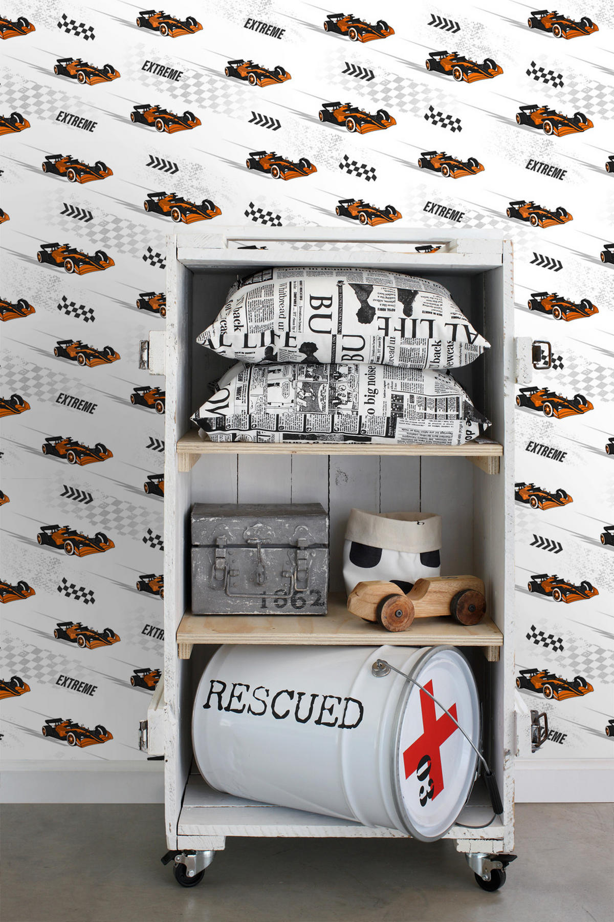 TAPETE Rennwagen 50 x 900 cm - Orange, Papier (50/0.1cm) - Sanders & Sanders