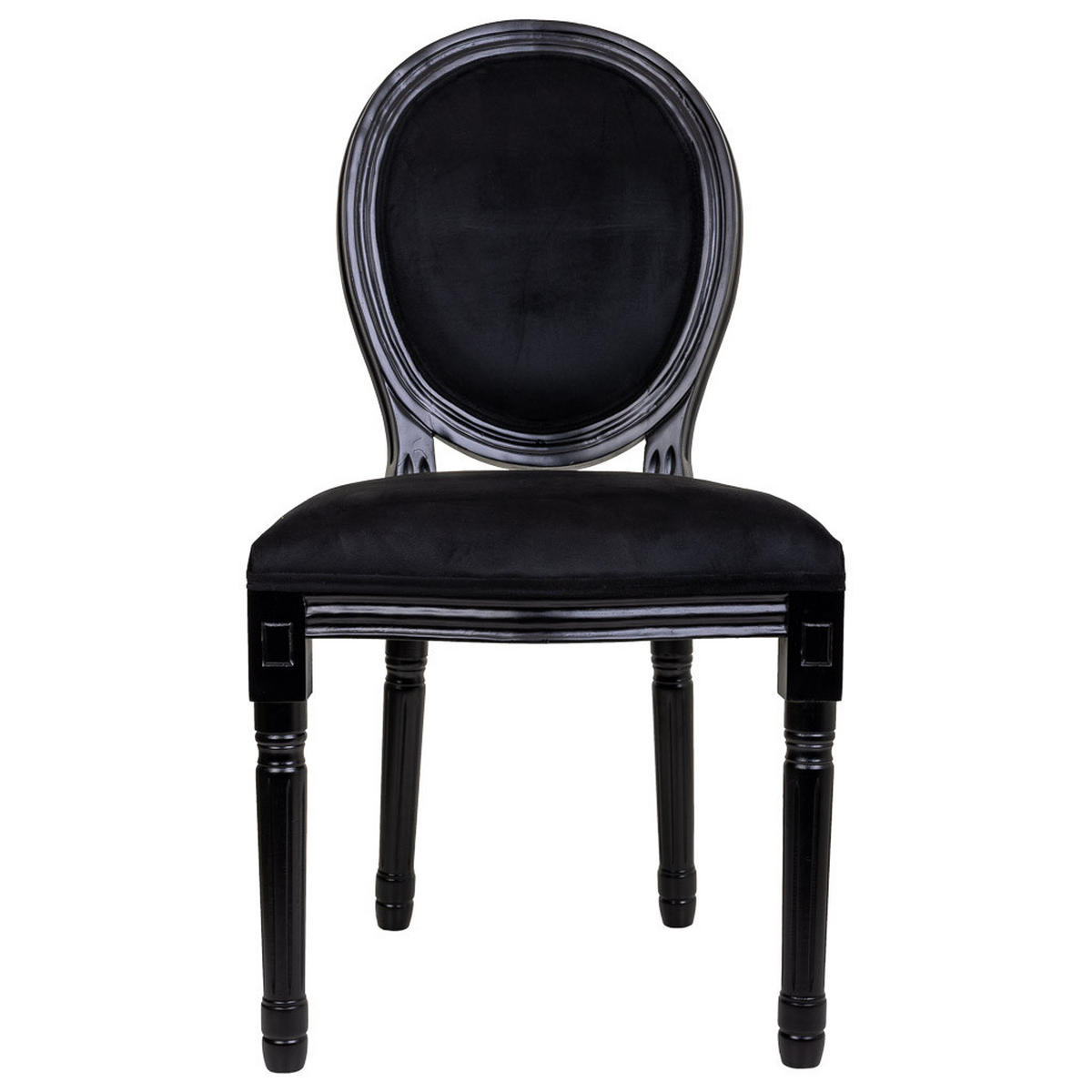 STUHL aus Holz, schwarz, 48x46x96cm - Schwarz, Textil (48/96/46cm) - Wanderlust