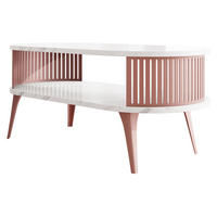 COUCHSITCH Roenni Oval Ember - Messingfarben/Weiß, Holzwerkstoff/Metall (100/50/44cm) - MIRJAN24