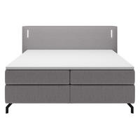 BOXBETT Lanco Grau Velours 180/200 cm - Schwarz/Grau, Textil/Metall (180/200cm) - Selsey