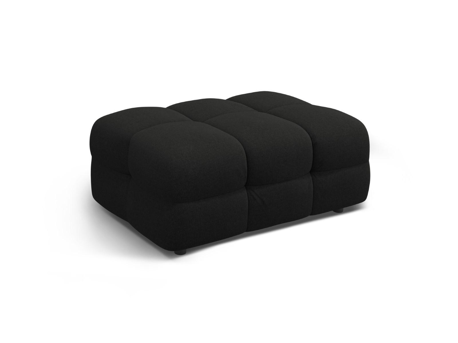 POUF Kendal aus strukturiertem Stoff schwarz - Schwarz, Textil (72/45/104cm) - Micadoni