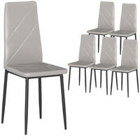 STÜHLE Grau 6 Stück - Grau, Leder (41/97/50cm) - GiPP