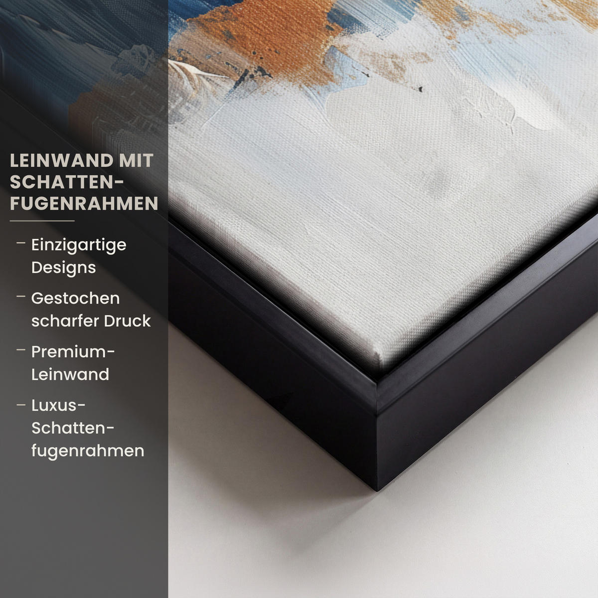 LEINWAND Bilder mit Rahmen - Gold - Blau - Aquarell - Kunst - Modern - 40x30 - Hellblau, Textil (40/30cm) - MuchoWow