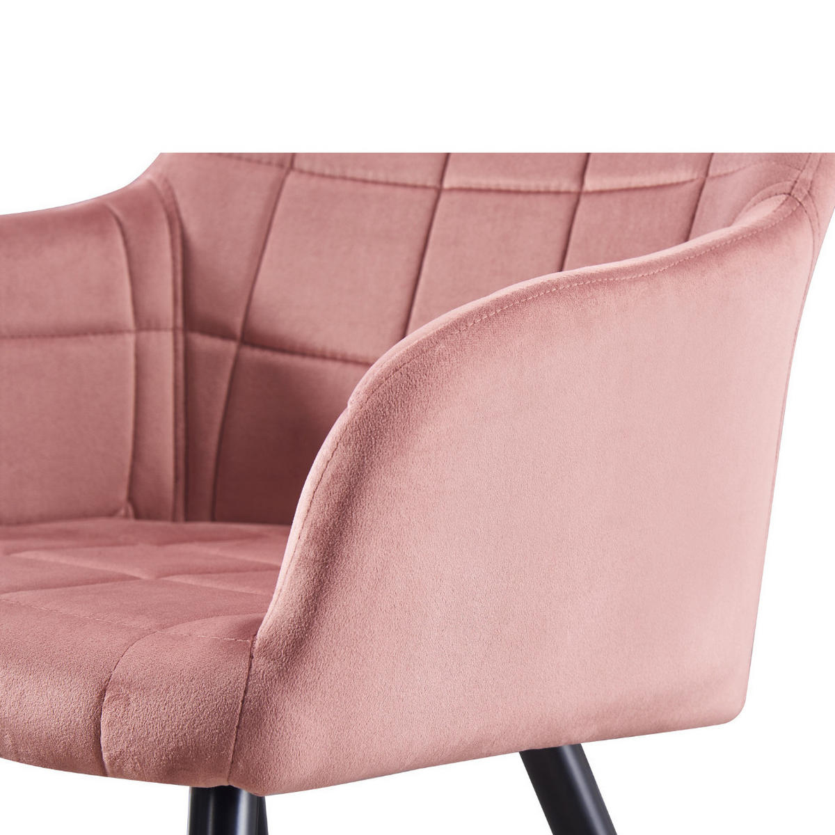 STUHL Samt Rosa - Pink, Metall (55/82/59cm) - Life Interiors