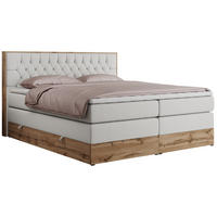 BOXSPRINGBETT AMORE KING 200/200 Weiß Kunstleder - H3 - Weiß, Holz/Textil (200/200cm) - MKS