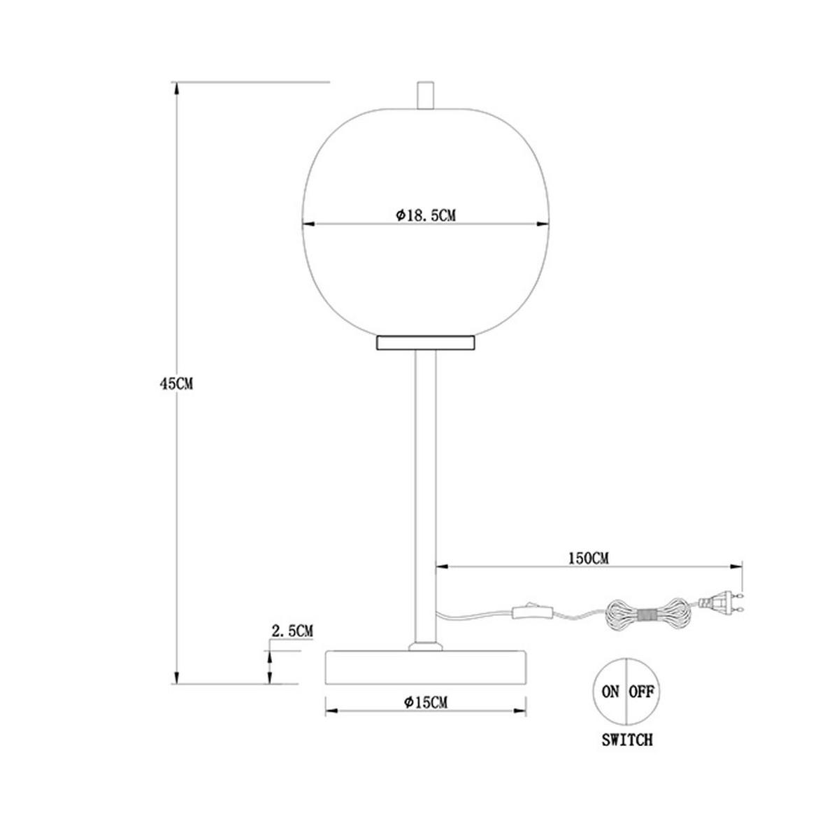 TISCHLEUCHTE Messing Glas rauch - Messingfarben, Glas (18.5/18.5/45cm) - Globo Lighting