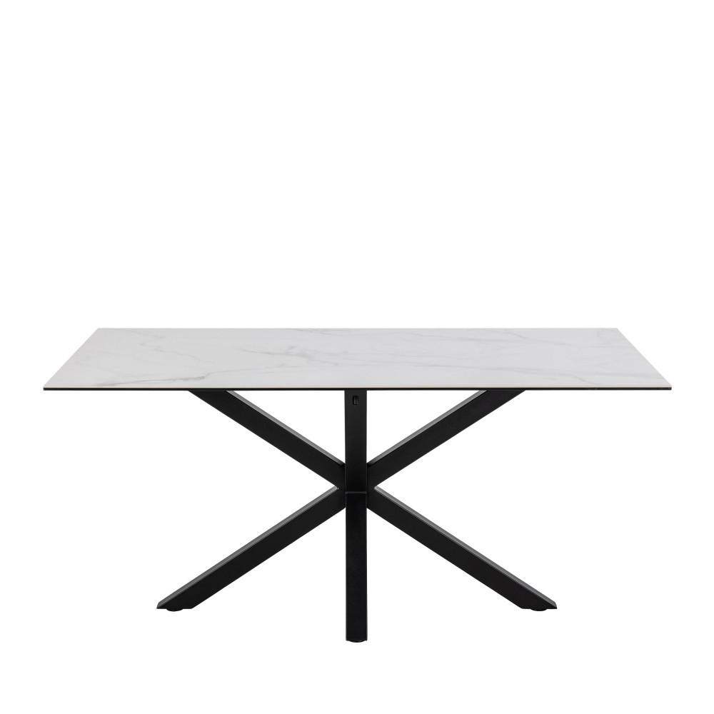 ESSTISCH für 6 Personen aus Keramik und Metall - Eurame - Weiss - Weiß, Keramik (160/90/76cm) - Drawer