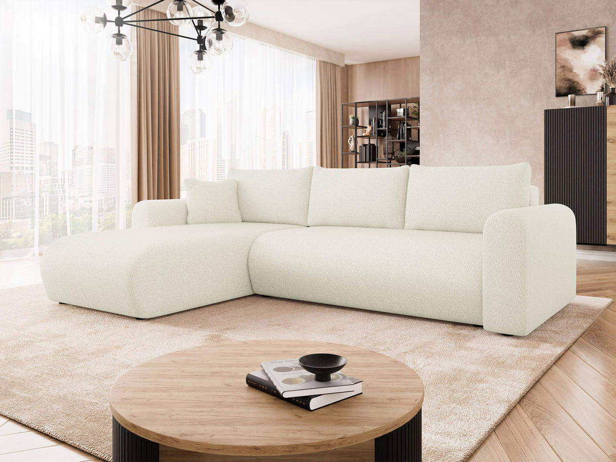 ECKSOFA Eliwo - Kaschmir/Schwarz, Holz/Textil (252/158cm) - MIRJAN24