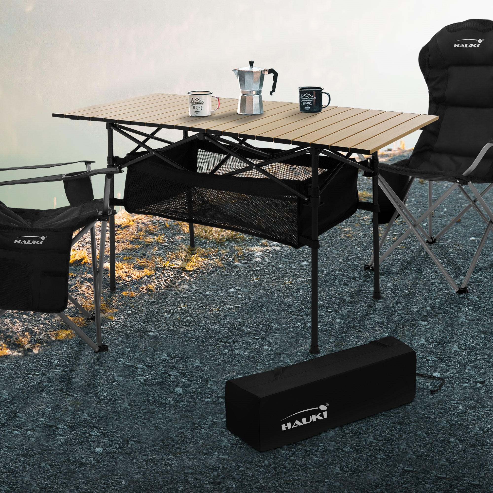 CAMPINGTISCH Beige - Beige, Metall (118/55/64.5cm) - Hauki