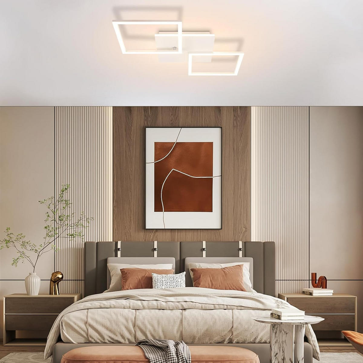 LED-DECKENLEUCHTE Eisenort 62.8/7.4/29.5 cm - Weiß, Metall (29.5/62.8/7.4cm) - ZMH