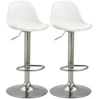 BARHOCKER 2er-Set Weiß 41.0/42.0/104.0 cm - Weiß, Leder (42/104/41cm)