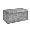 SITZBANK Faltbar mit Samtbezug 76/38/38 cm (Grau) - Grau, Karton (38/38/76cm) - Intirilife