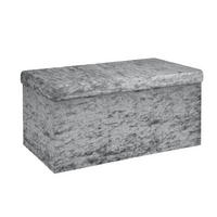 SITZBANK Faltbar mit Samtbezug 76/38/38 cm (Grau) - Grau, Karton (38/38/76cm) - Intirilife