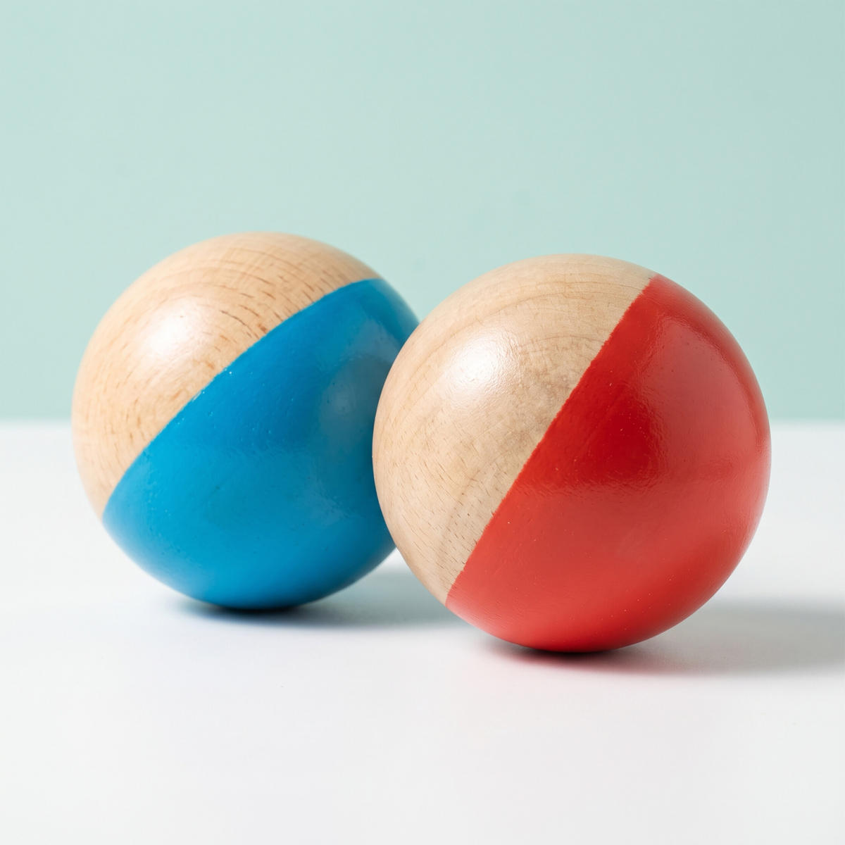 KOULE Barevné 8dílný-Set dřevo s přepravním košíkem - různobarevná, dřevo/plast (28/7cm) - Relaxdays