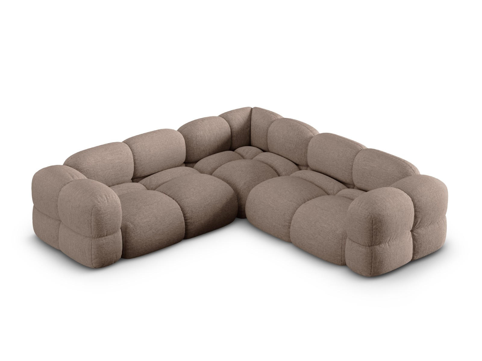 WENDBARES-ECKSOFA Loretto aus strukturiertem Stoff cappuccino 4 Sitzplätze - Cappuccino, Textil (250/250cm) - Cosmopolitan Design
