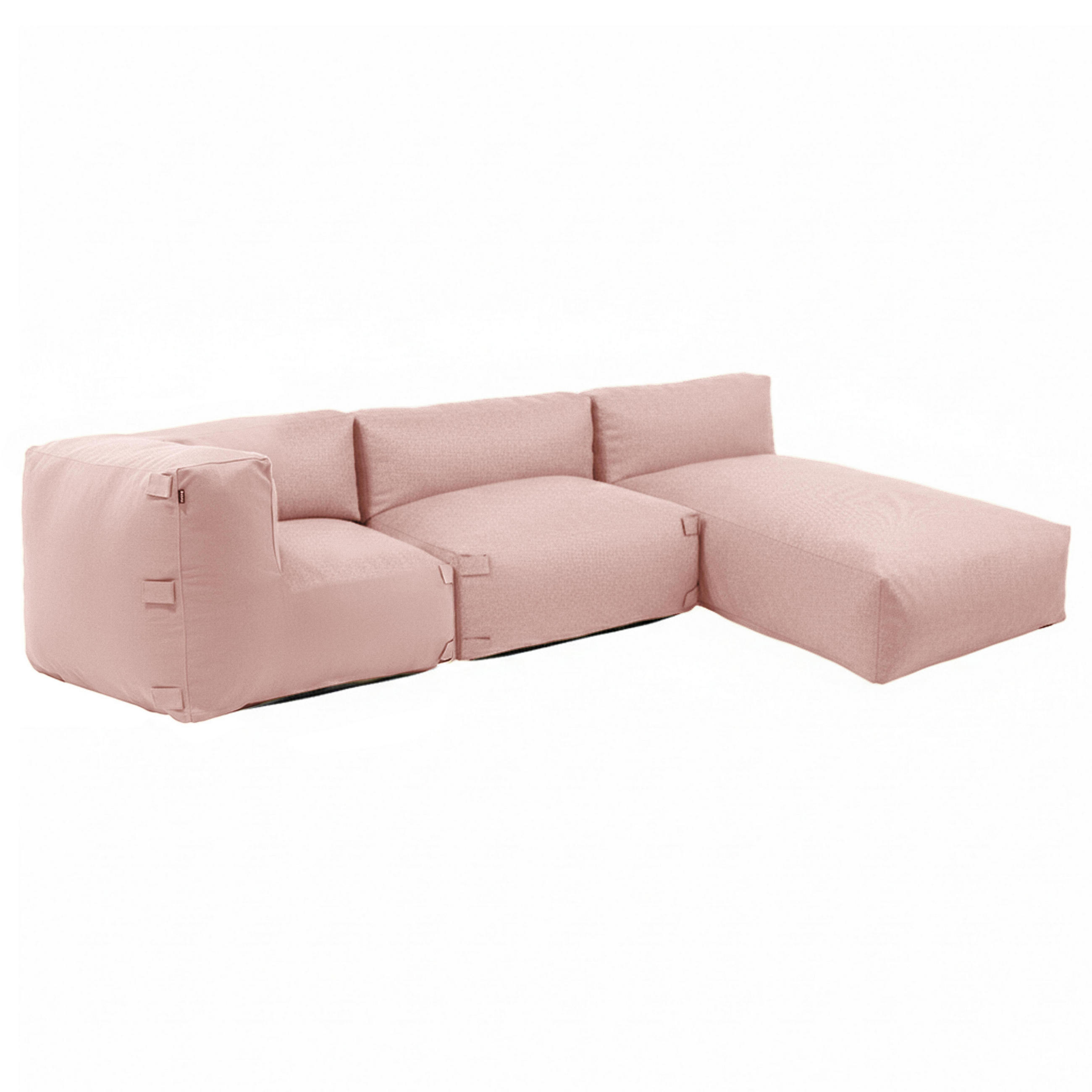 GARTENSOFA mit 3 Sitzplätzen, Puderrosa - Pink, Textil - Oviala