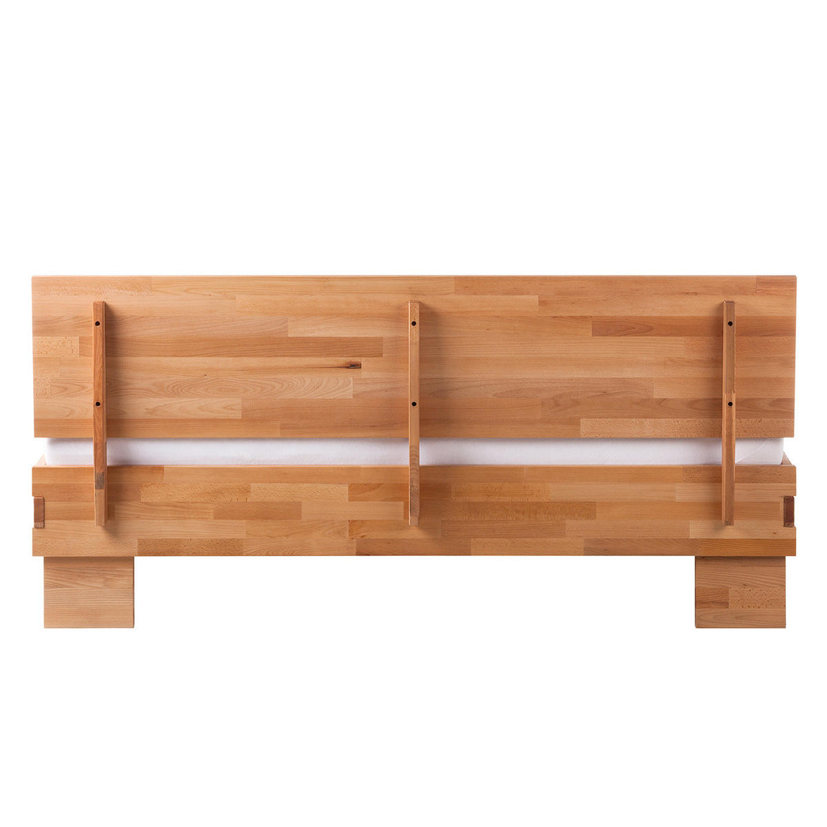 MASSIVHOLZBETT - Buche massiv - Buchefarben, Holz (180/200cm) - home24