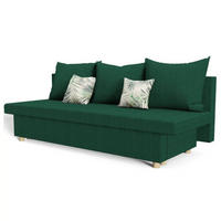 SCHLAFSOFA ANTA, Sofa mit Schlaffunktion und Bettkasten, Farbe: Grün, Veloursstoff - Grün, Textil (194/68/75cm) - Sepro Meble