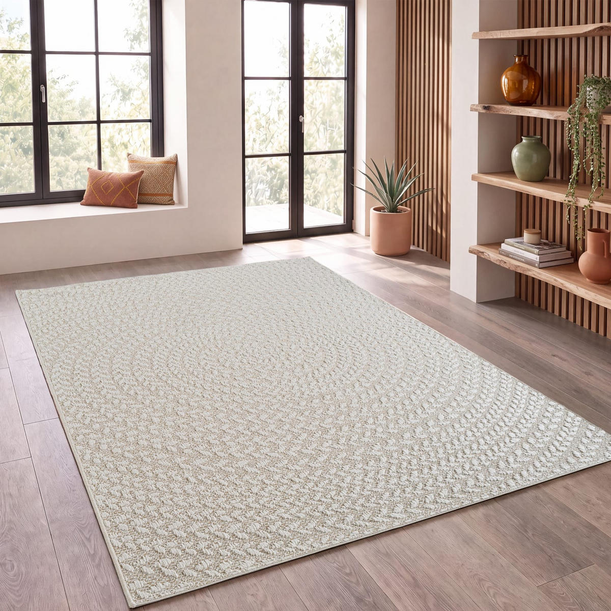 OUTDOORTEPPICH 120/170 cm Waregem 630 - Creme, Kunststoff (120/170cm) - Paco Home