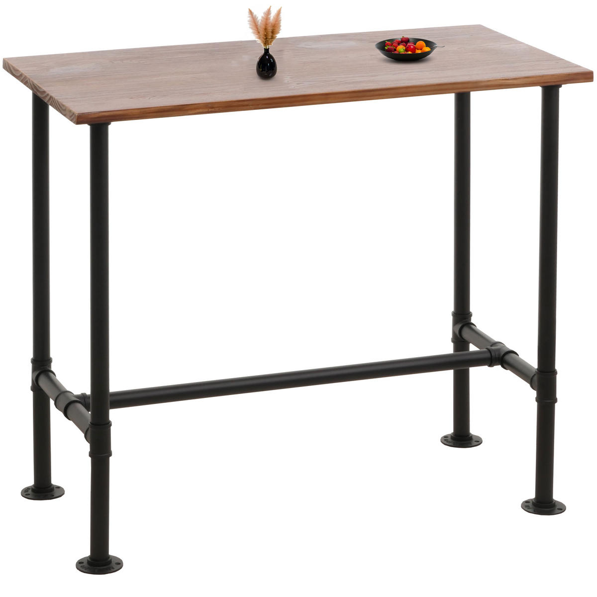 BARTISCH eckig Schwarz, Braun - Schwarz/Braun, Holz (120/108/61cm) - MCW