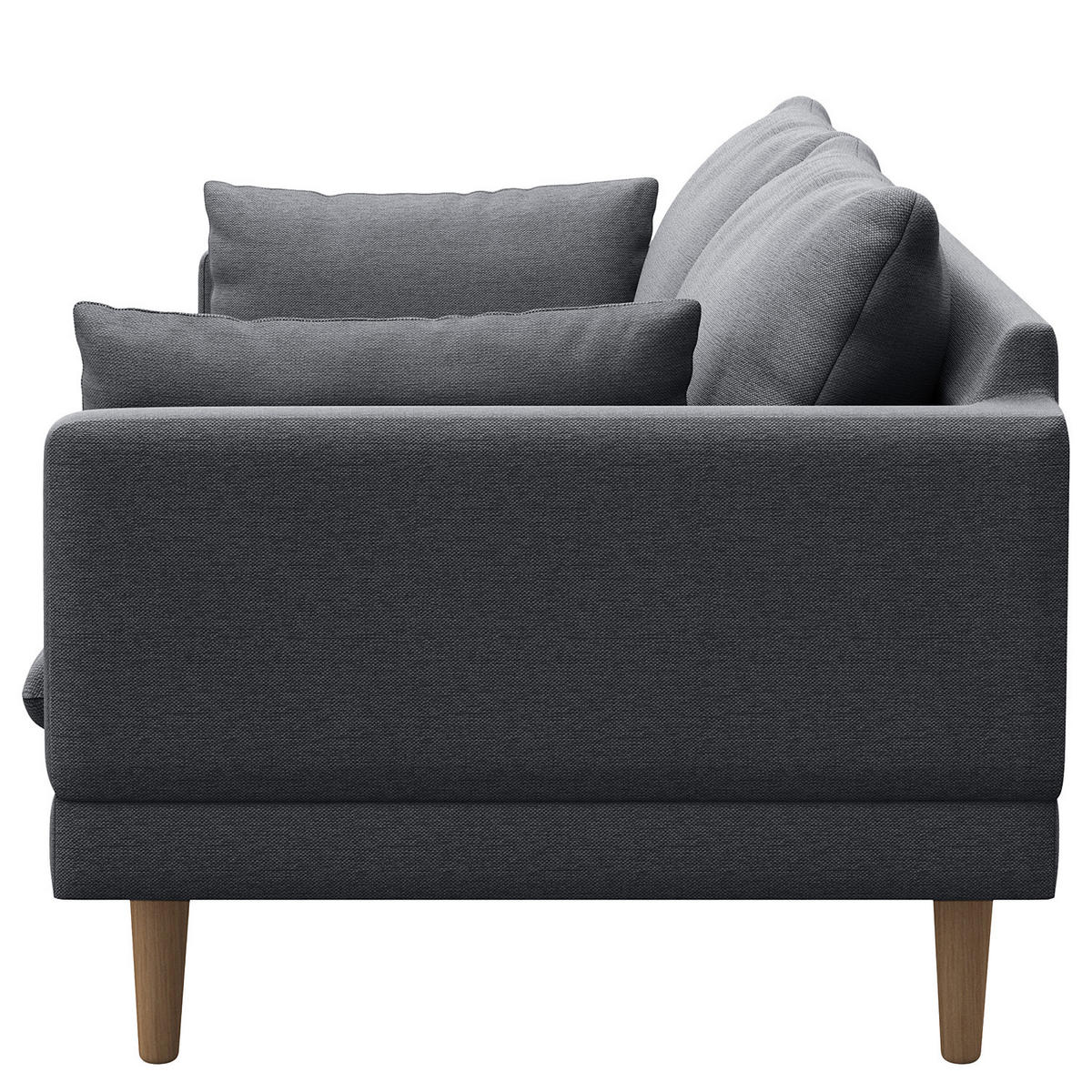 2-SITZER SOFA - Webstoff - Grau, Buchenholz/Textil (162/83/85cm) - home24