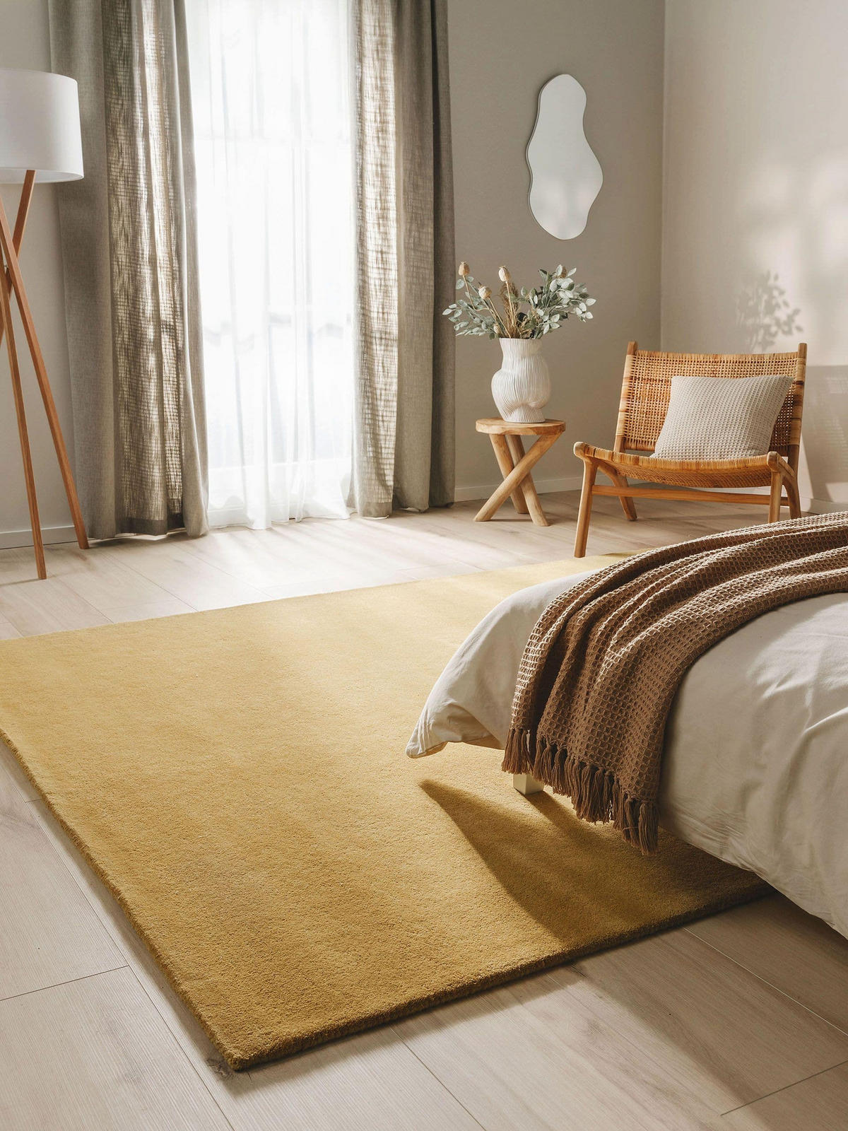 WOLLTEPPICH Bent Gelb 160x230 cm - Gelb, Textil (160/230cm) - benuta Nest