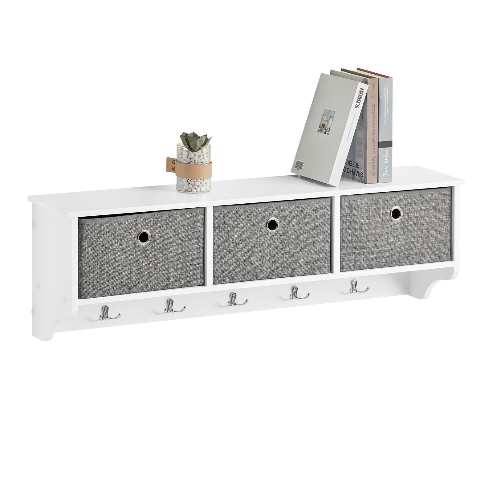 WANDGARDEROBE Weiß - Weiß, Holzwerkstoff (100/30/20cm) - SoBuy
