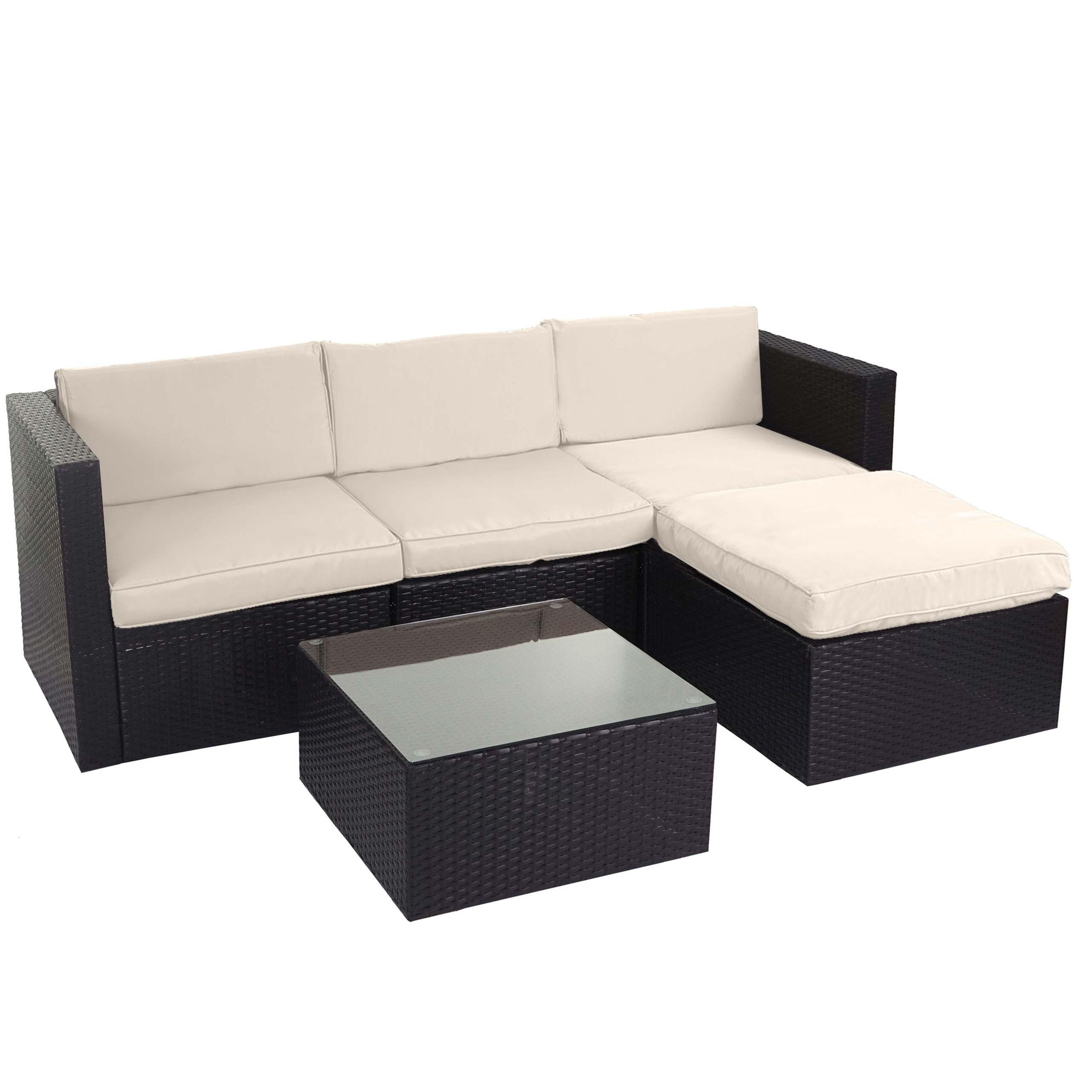 POLY-RATTAN-GARNITUR Braun - Braun, Kunststoff - MCW