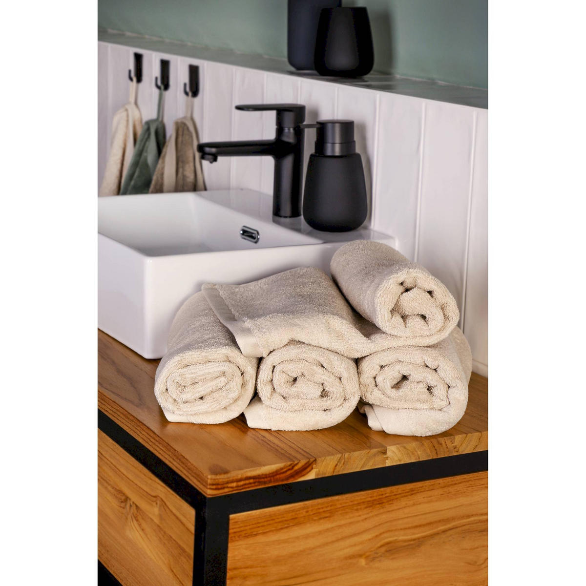HANDTUCH SENSE-4 - Beige, Textil (50/100cm) - Schöner Wohnen