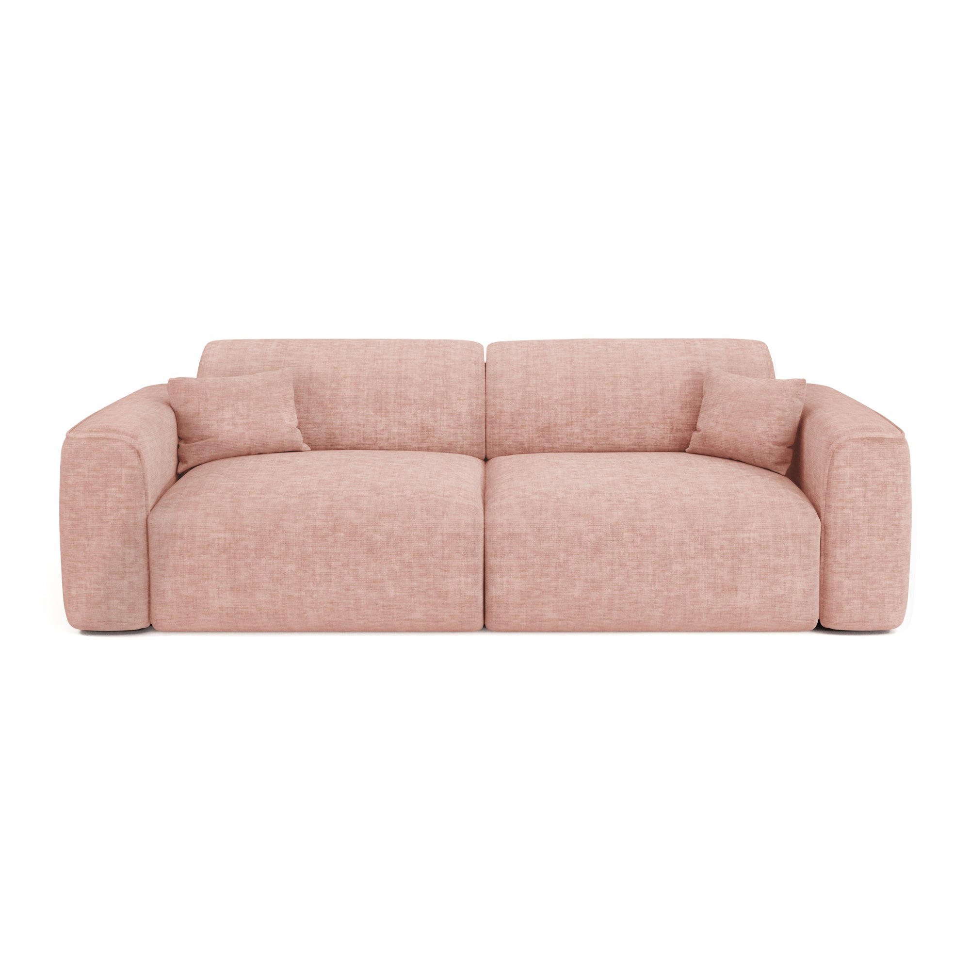 SCHLAFSOFA GERADE Texturierter Samt Vintage Pink 240cm - Pink, Textil (240/73/97cm) - Sia Home