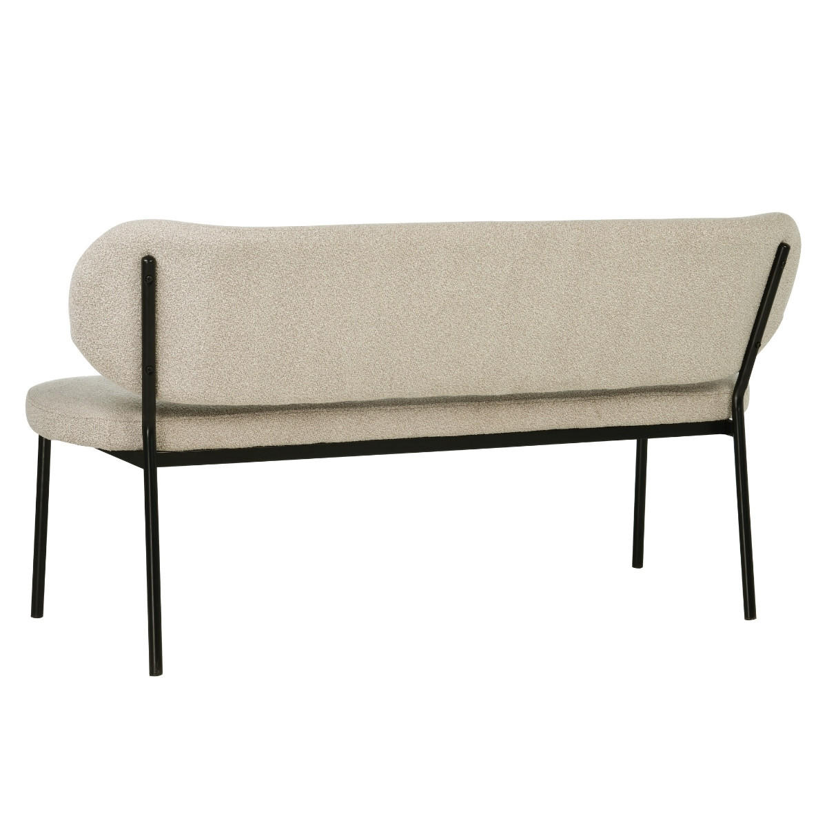 ESSZIMMERBANK aus Stoff/Metall 160cm, taupe - Taupe, Textil (160/84/63cm) - Giga Meubel