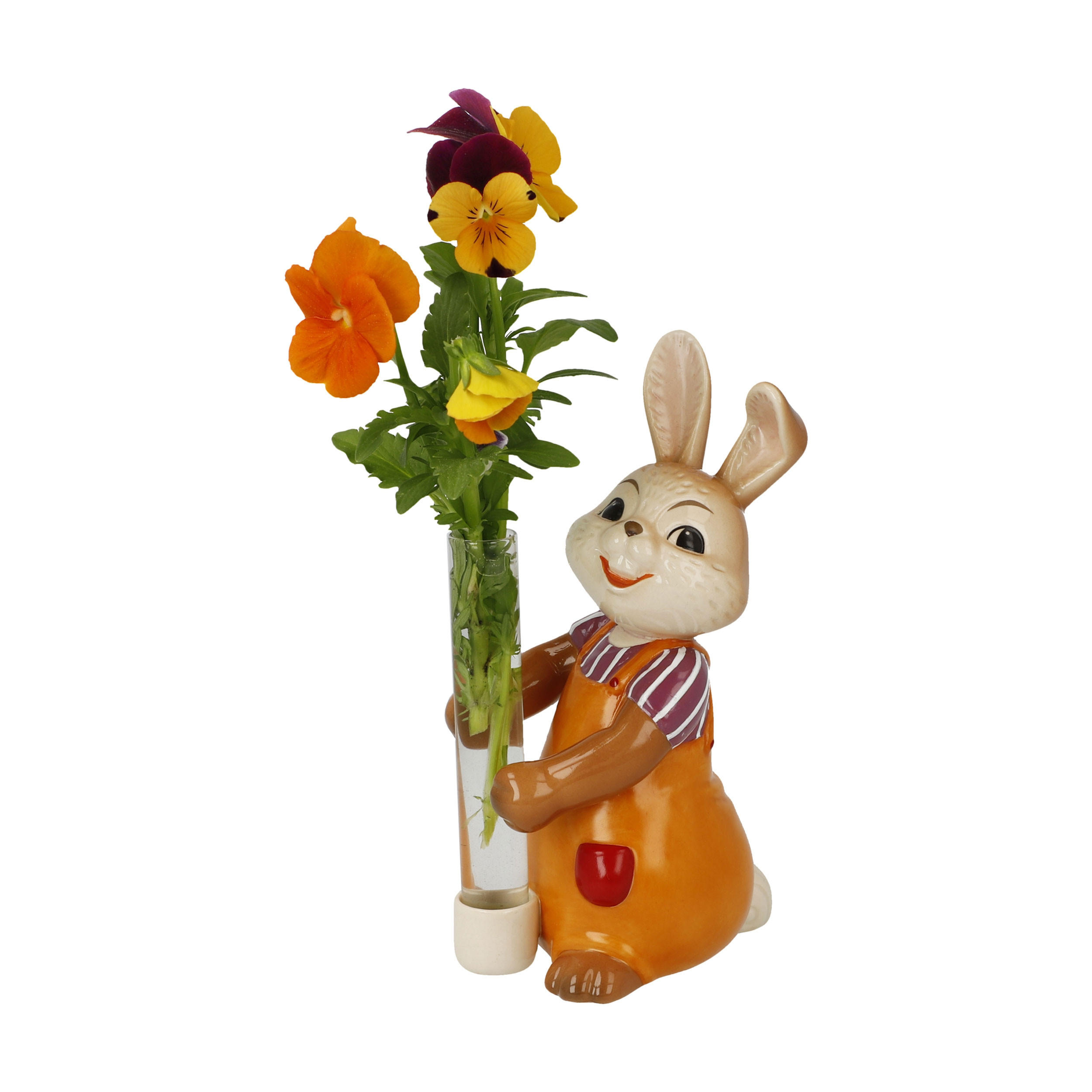 DEKOTIER Hase mit Vase Blütentraum, Steingut, Bunt, 14.5 cm - Multicolor, Keramik (10.5/14.5/7cm) - Goebel