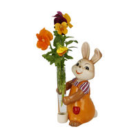 DEKOTIER Hase mit Vase Blütentraum, Steingut, Bunt, 14.5 cm - Multicolor, Keramik (10.5/14.5/7cm) - Goebel