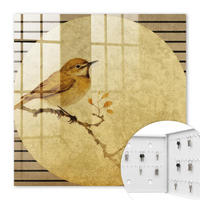 SCHLÜSSELBOX Weiß 30x30 cm – Türöffnung nach rechts - Cream Bird - Creme, Metall (30/30/5cm) - TULUP