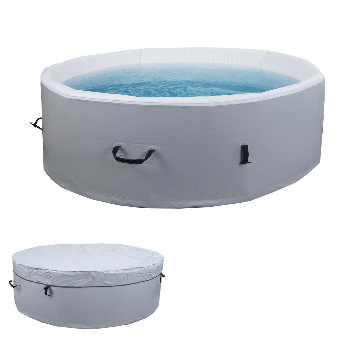 ERSATZ-WHIRLPOOL rund Grau - Grau, Textil (180/63/180cm) - MCW