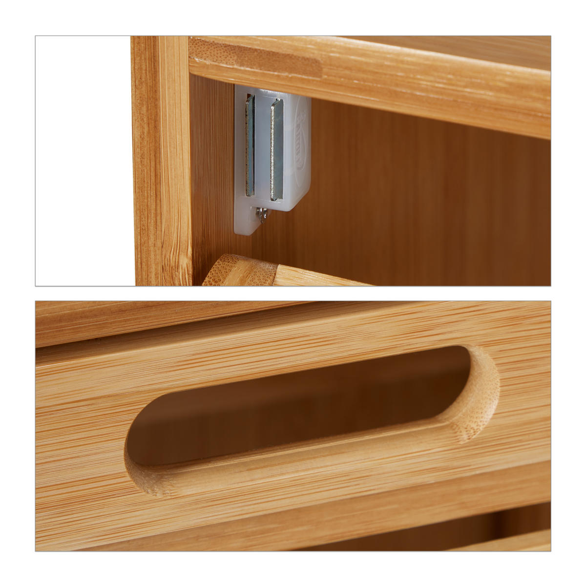 WÄSCHESCHRANK - Hellbraun, Holz/Holzwerkstoff (45.5/100/33.5cm) - Relaxdays