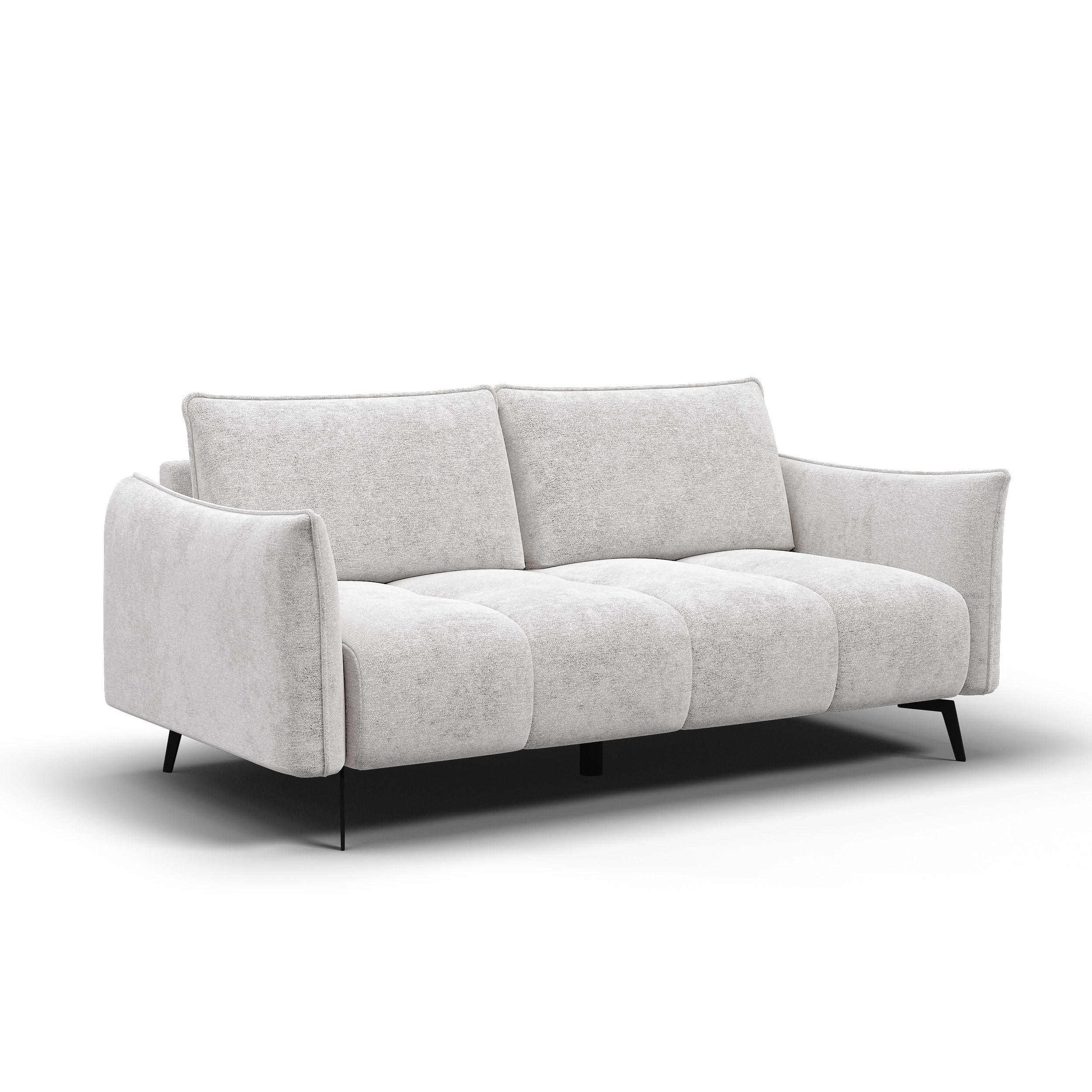 SOFA AERA 2,5-Sitzer, ecru - Ecru/Schwarz, Holz/Textil (187/89/96cm) - Courtois Laville